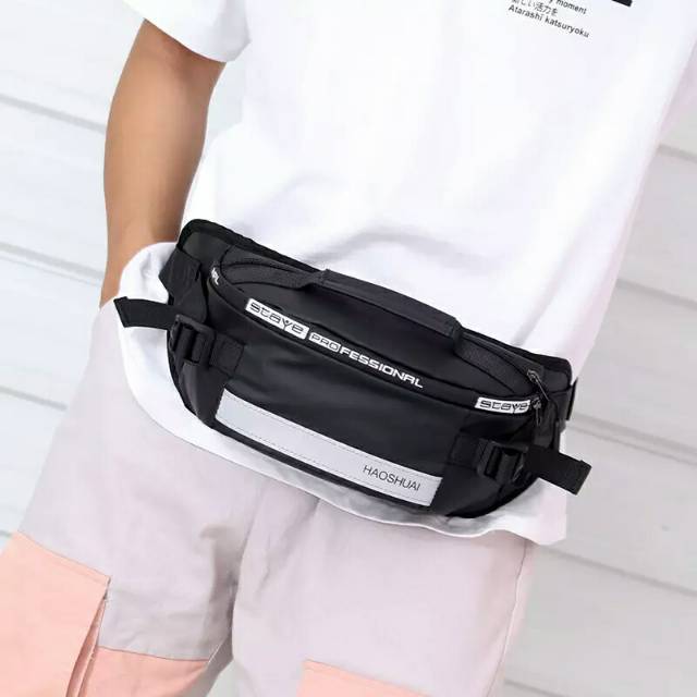 PROMO!!! Waistbag Pria - TRM WATERPROOF LIPAT 1AX802 Oranye. Bisa di Lipat. Parasud Y18 pria Army