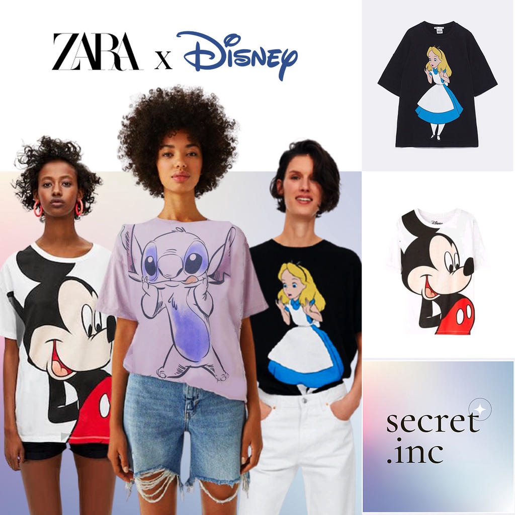 KAOS ZARA X DISNEY MICKEY MOUSE ALICE IN WONDERLAND LILO&STITCH | ZARA / DISNEY / TSHIRT ZARA MICKEY