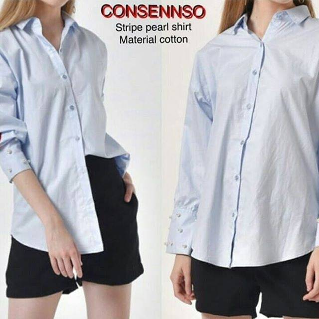 Consenso stripe pearl shirt