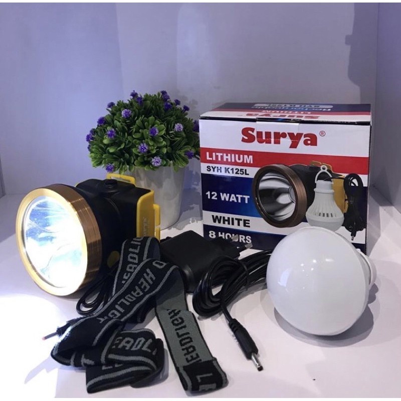 SURYA Senter Kepala SYH K125L - Head Lamp Rechargeable 12 Watt