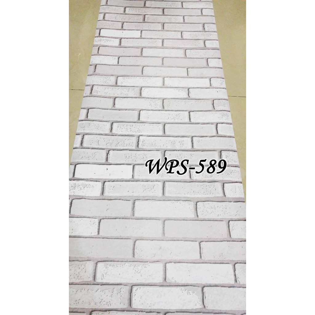 METH WPS589 BATA PUTIH 3D WALLPAPER STICKER WAL PAPER DINDING STICKER DINDING STIKER HIASAN DEKORASI RUANGAN TEMBOK-5