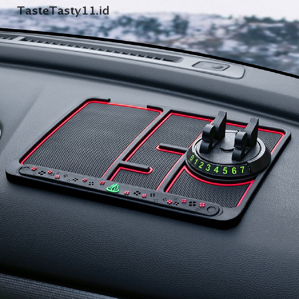 (TasteTasty) 4 In 1 Matras Silikon Lengket Anti Slip Holder Handphone Untuk Dashboard Mobil