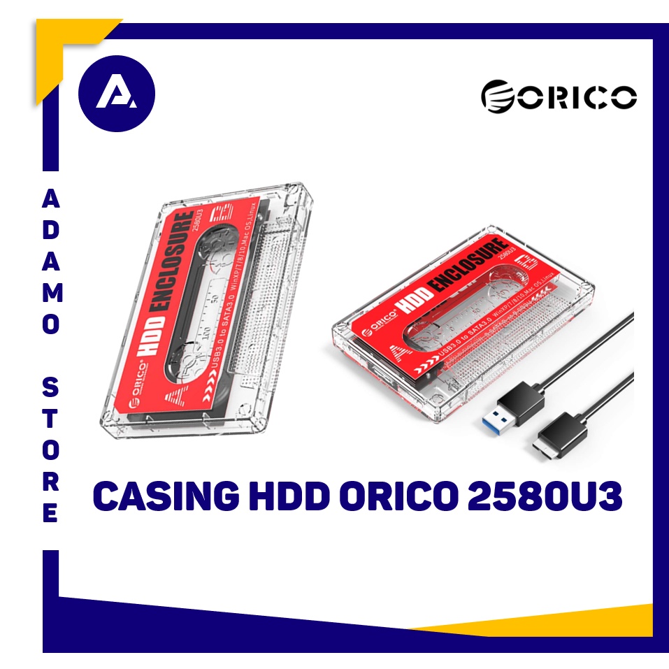 Orico 2580U3 Casing Hardisk 2.5&quot; Sata USB 3.0 HDD/SSD Enclosure Tape