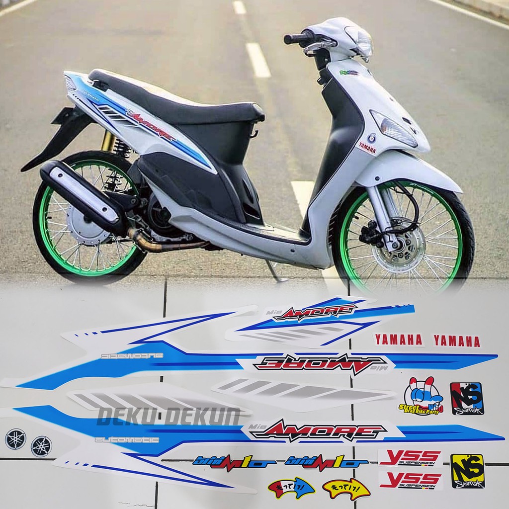 Striping mio sporty mio Smile thailand variasi mio amore putih biru