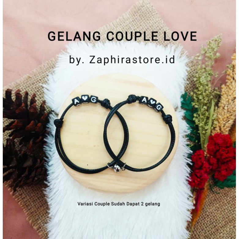 Zaphirastore GELANG TALI INISIAL LOVE DADU