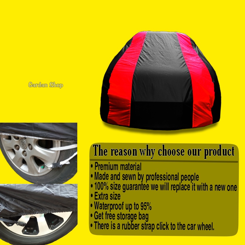 Body Cover PAJERO SPORT Sarung Strip MERAH Penutup Bodi Pajero Sport Waterproof PREMIUM