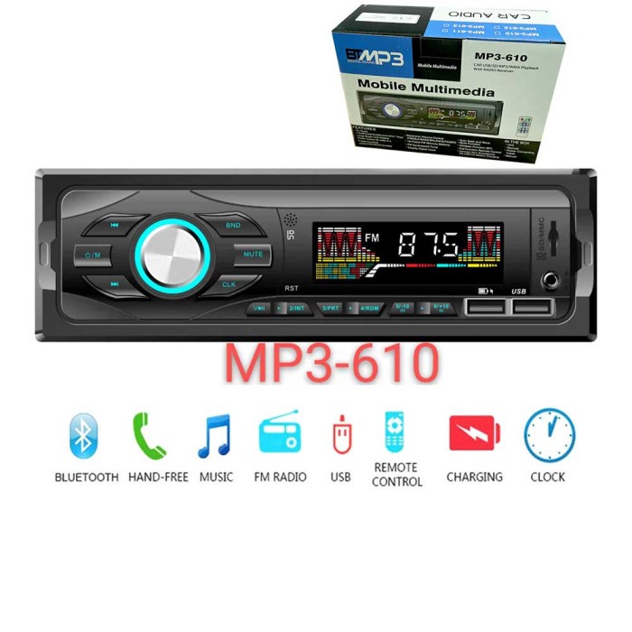 Taffware Tape Audio Mobil MP3 Player Bluetooth Wireless 12V - MP3-610
