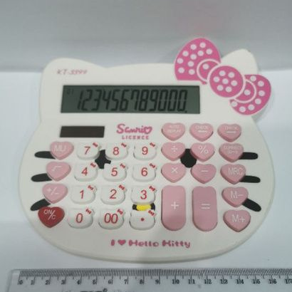 kalkulator HELLO KITTY jumbo 12digit KT3399 CALCULATOR HELLOKITTY besar pink White putih