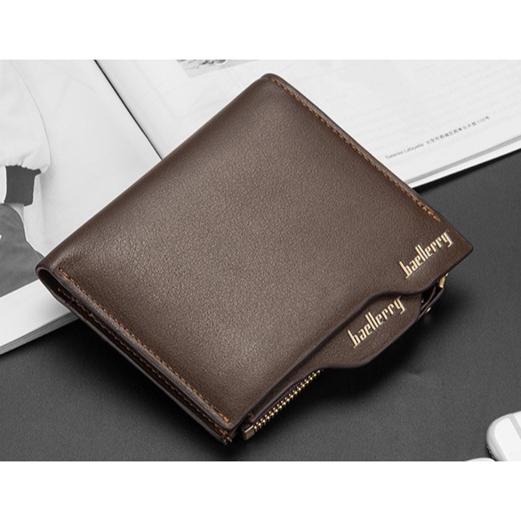 DOMPET PRIA KULIT IMPORT COKLAT BRANDED LIPAT PENDEK BERDIRI BAELLERRY ORIGINAL HENDERSON WA053B7