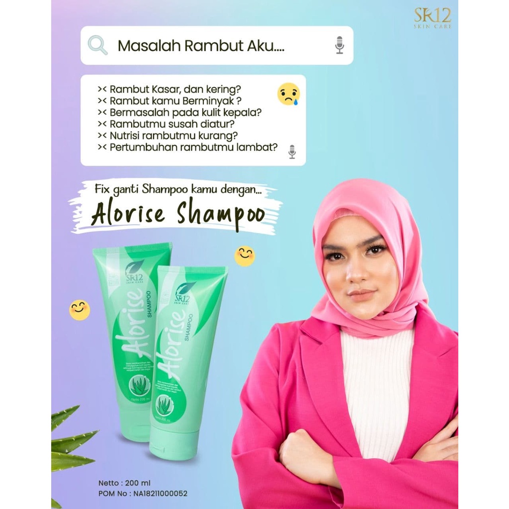 Shampoo SR12 Alorise dan Coconut Fresh Atasi Rambut Rontok dan Anti Ketombe