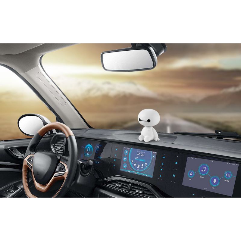 Pajangan Dashboard Mobil Baymax Shaking Head Ornament Aksesoris Mobil