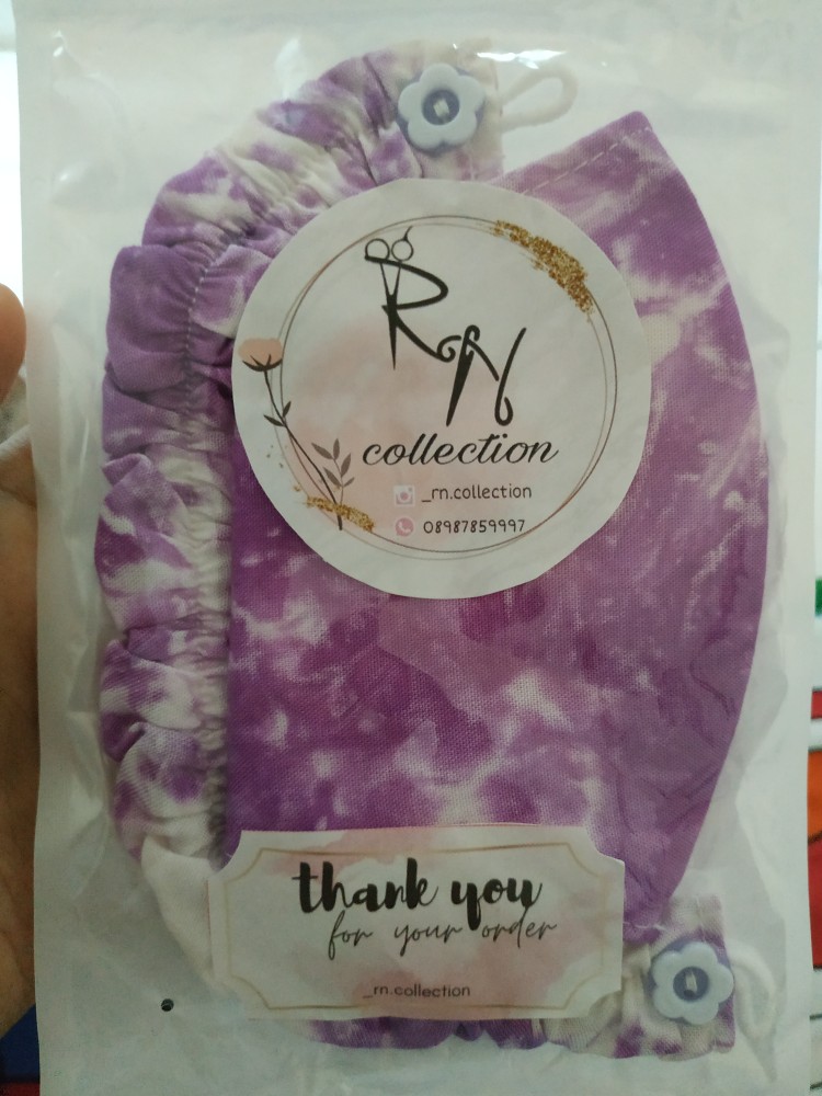 Masker Hijab Tie Dye & Sudah Termasuk Tali Hijab ( Cod )