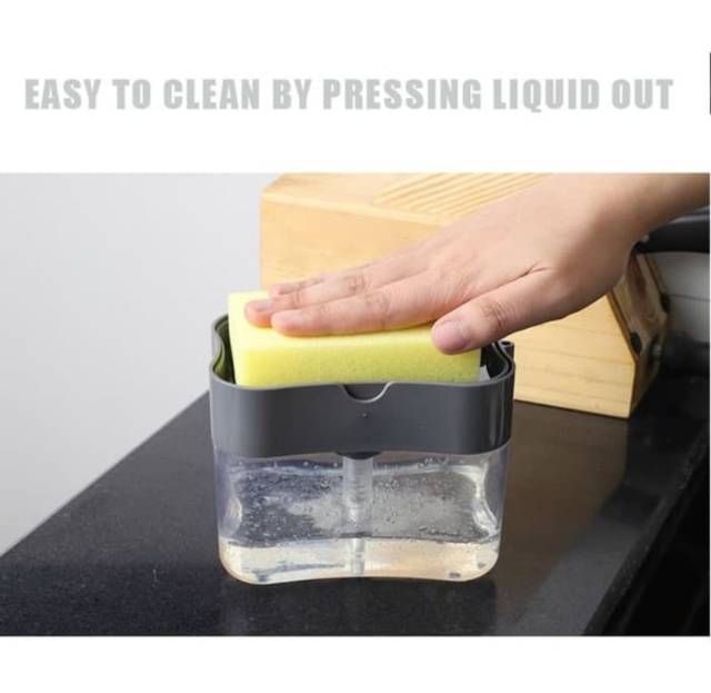 (COD) Tempat Sabun Spons Cuci Piring / Soap Pump &amp; Sponge Caddy Alat Dapur