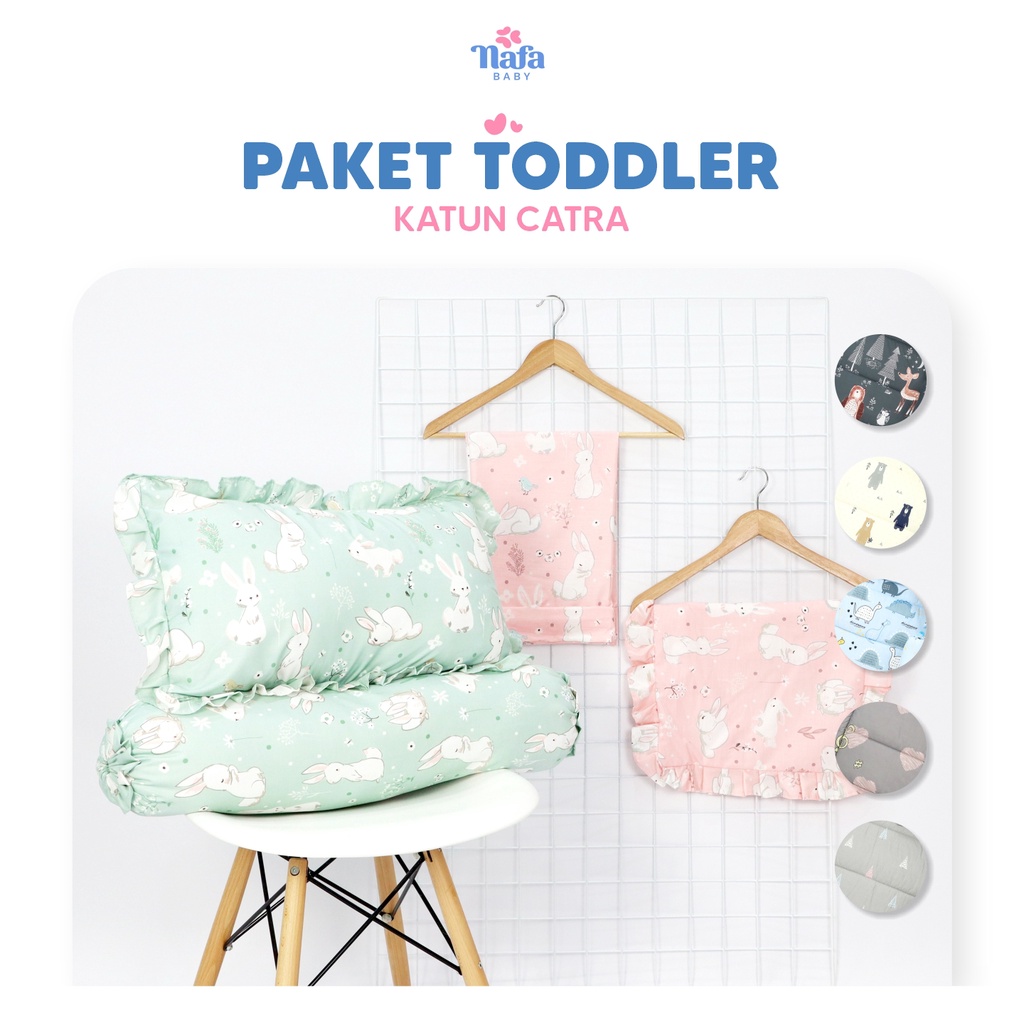NAFA BABY - Bantal Bayi Balita Include Guling Dan Sarung Bantal Guling | Paket Bantal Guling Todler
