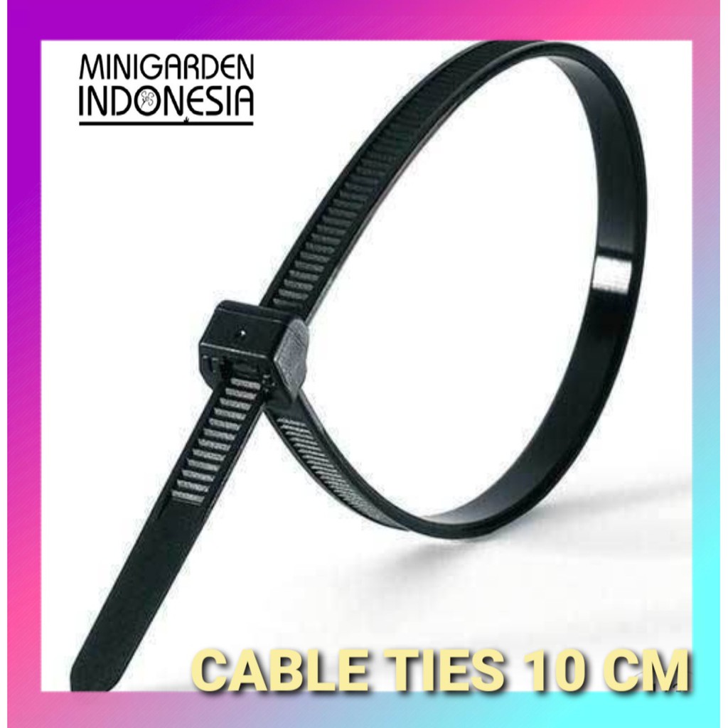 PACK CABLE TIES 10CM 15CM 20CM 25CM cabel tis tali serut pengikat plastik tali krek 100 pcs