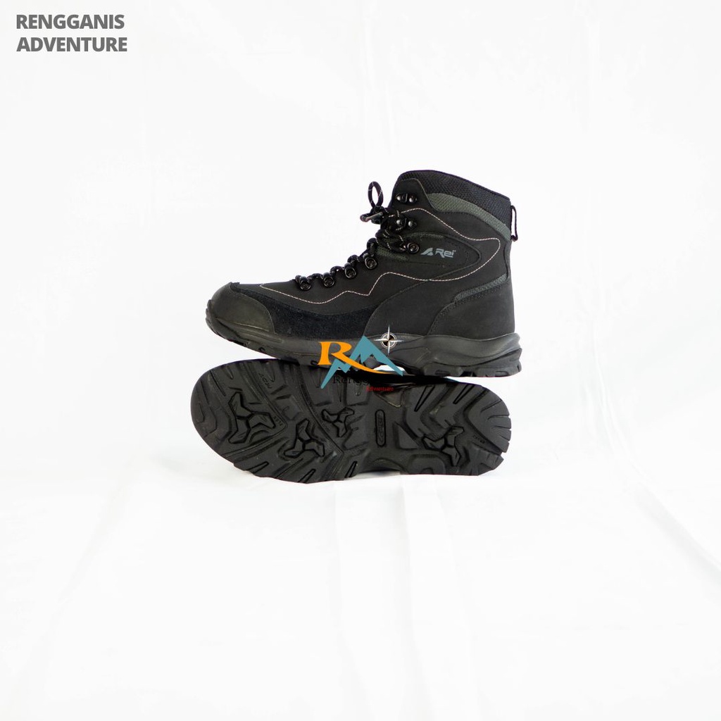 Sepatu Gunung AREI HIGH All Black Sepatu REI Outdoor Hiking