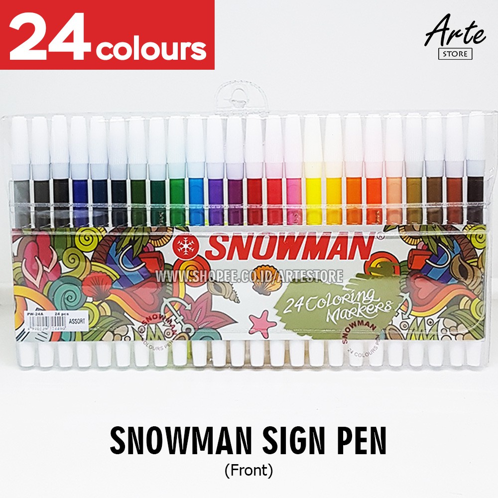 Spidol Kecil Snowman Sign Pen 12 - 24 Warna