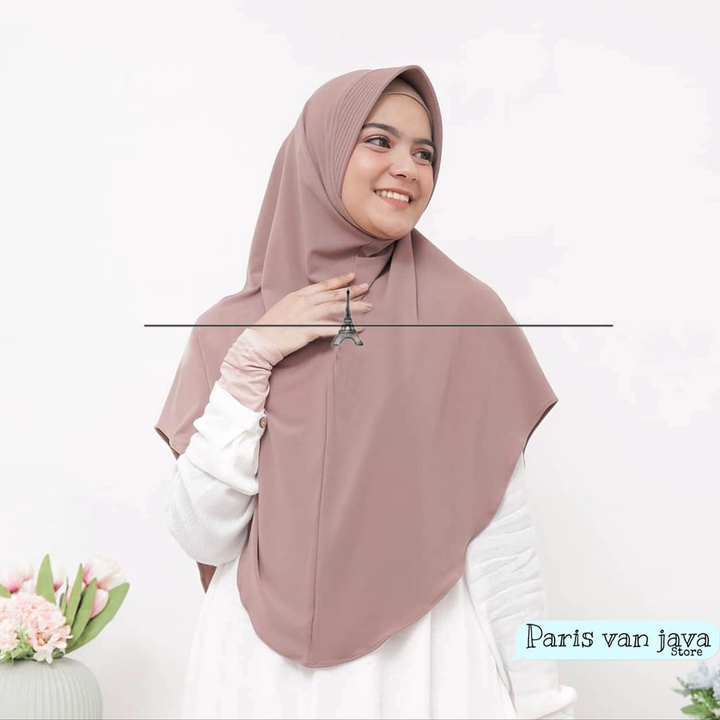 Bergo Hamidah Hijab Instan SPANDEK JERSEY L | Jilbab Instant | Kerudung Instan (L)