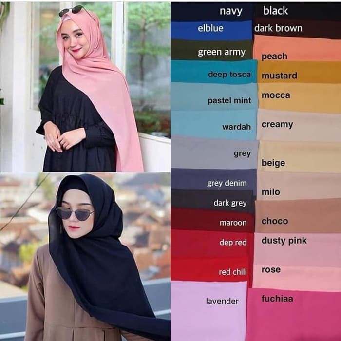 KERUDUNG WANITA HIJAB PASHMINA CERUTY MURAH