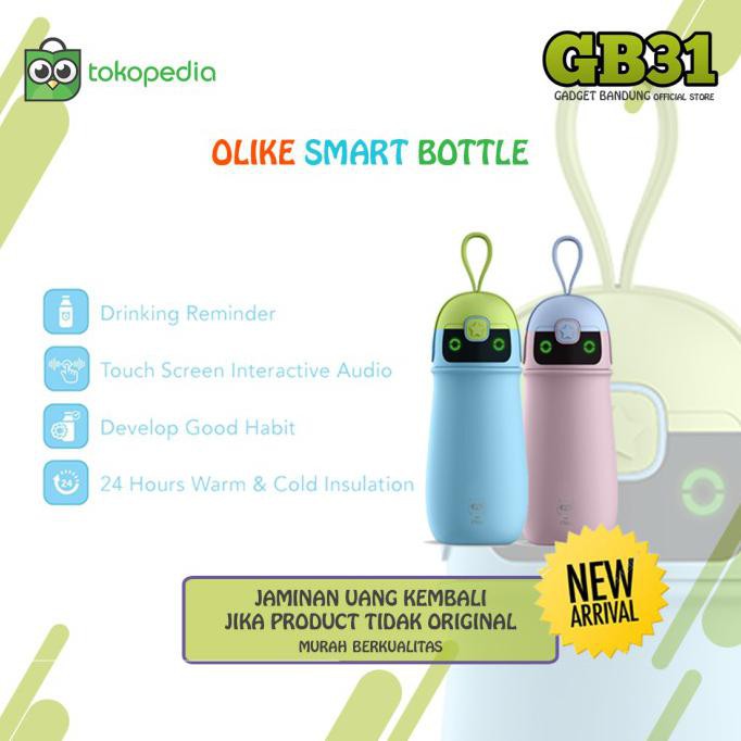 Update OLIKE SMART BOTTLE / TEMPAT MINUM PINTAR / BOTOL MINUM ANAK / ORI - Biru
