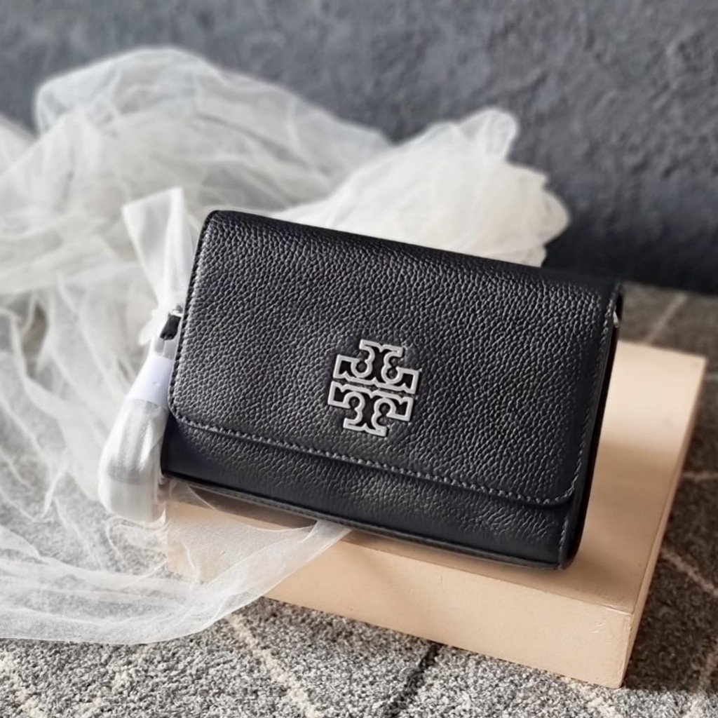 Tas TB Britten combo crossbody black silverhw sz 21x15cm