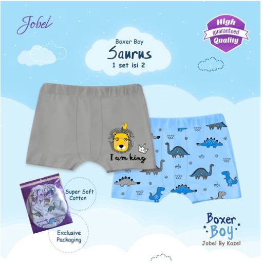 Jobel by Kazel Boxer Girl Boy Isi 2 pcs Celana Dalam Bayi Anak Kazel Baby 1-12 Tahun