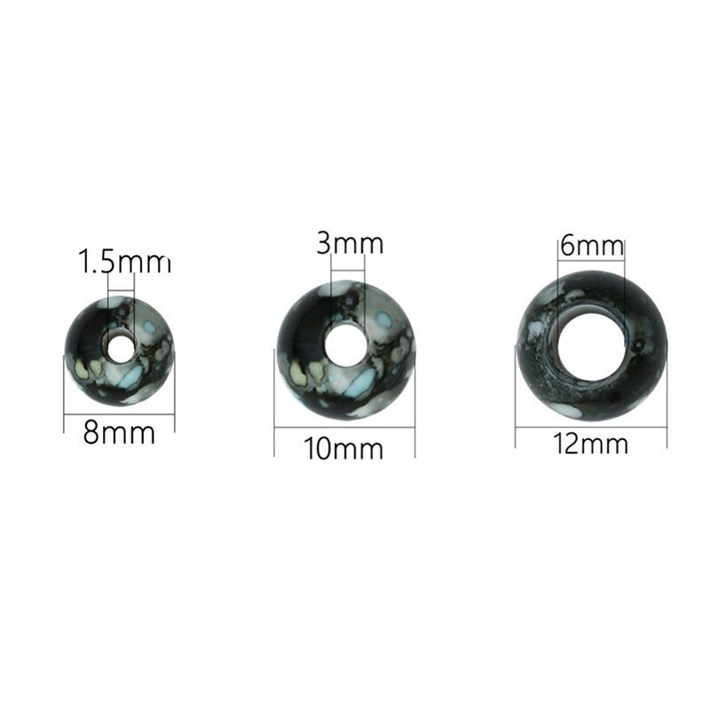 8 / 10 / 12mm Manik-Manik Bulat Besar Bahan Akrilik Untuk Membuat Perhiasan DIY