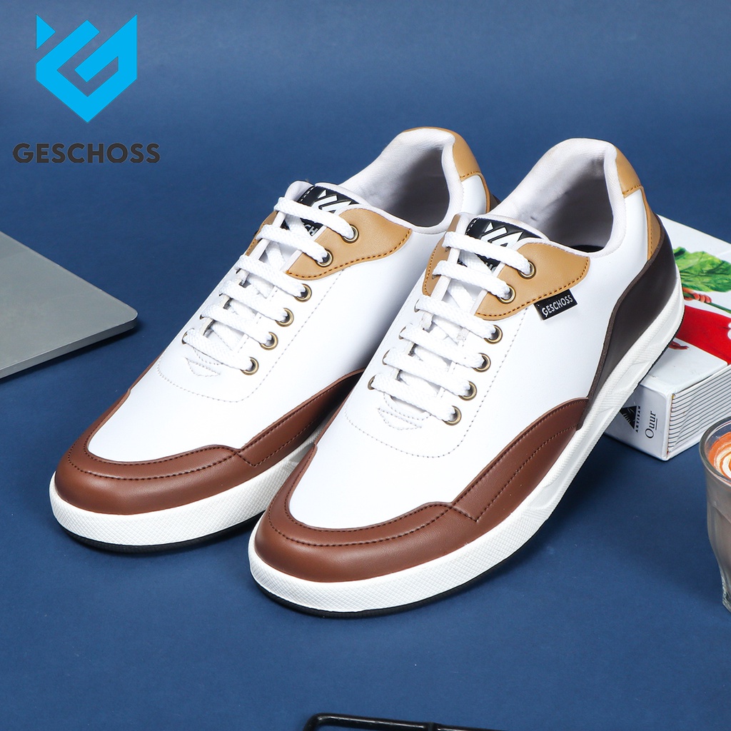 NEW ARRIVAL GS - 7801 GESCHOSS | Sneakers Sepatu Tali Pria BROWN Sepatu Lokal Sepatu Santai 39-43 Sneakers Terbaru