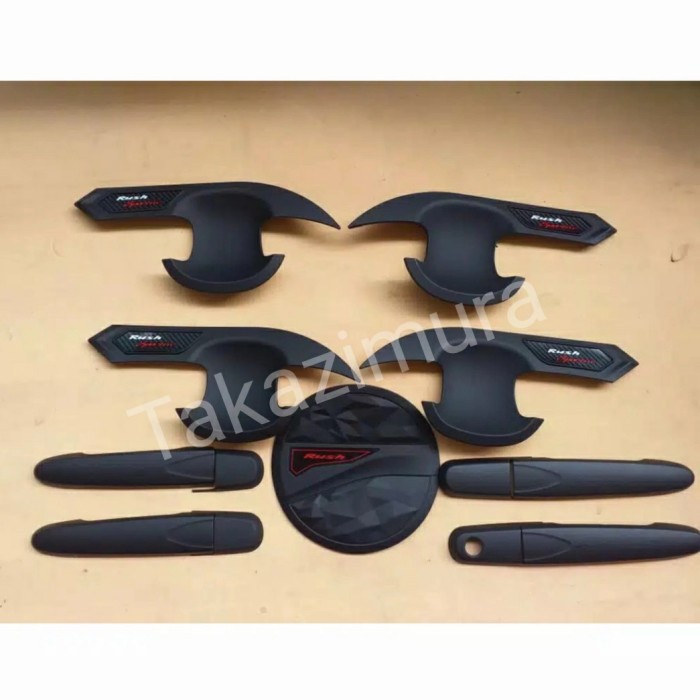 PAKET HANDLE COVER TANKI &amp; OUTER HITAM DOFF MOBIL TOYOTA ALL NEW RUSH NON / KEYLESS 2018-2021