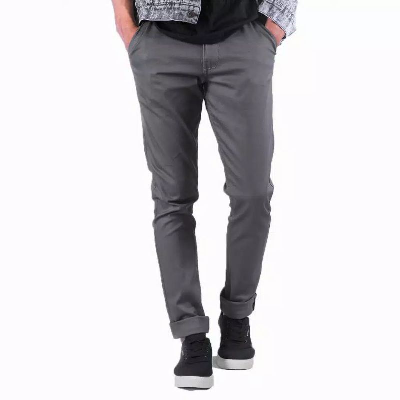 Celana Cino Formal Pria Kerja Slim fit kantor Kuliah 27-38 Chino Bahan Strectch