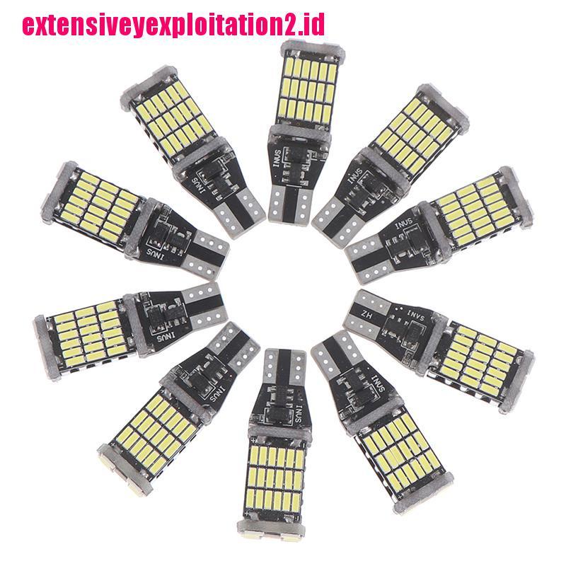 10pcs Lampu LED T15 W16W 6000K 45 SMD 4014 Untuk Belakang Mobil