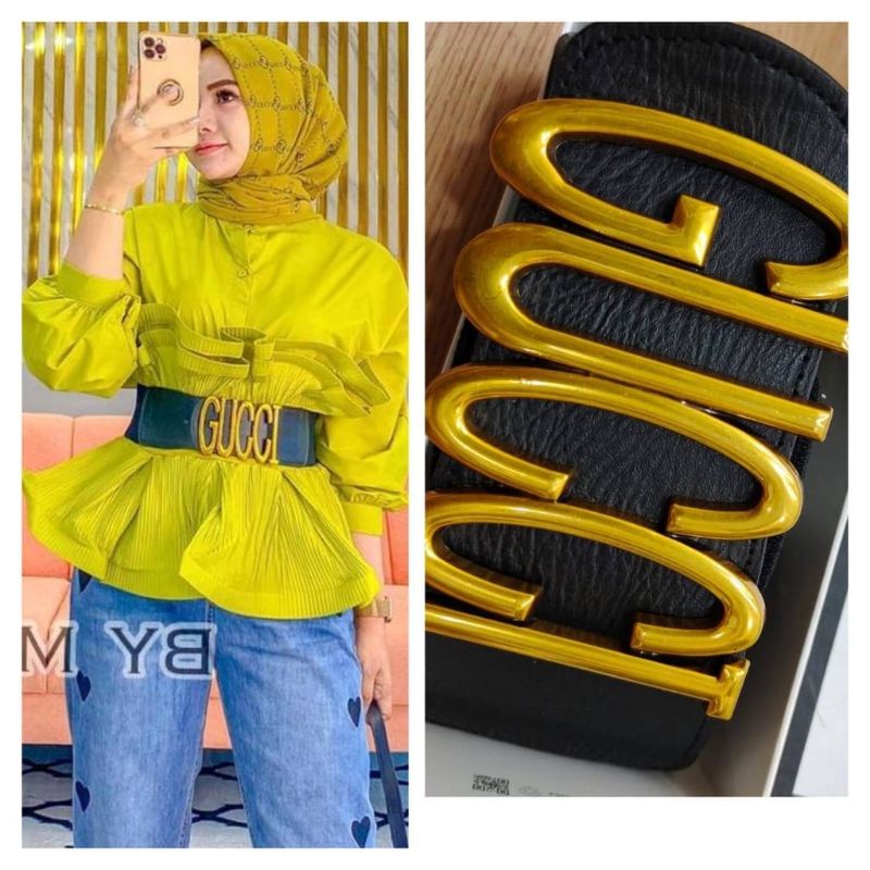 OBI BELT IKAT PINGGANG WANITA KARET 7CM GESPER PEREMPUAN FASHION SABUK BESAR