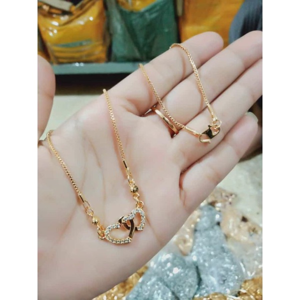 Fourfashion Kalung Dewasa Xuping Permata Love Double HH118