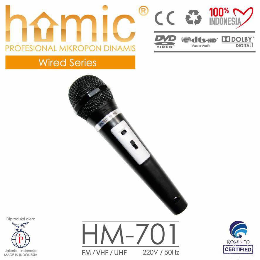 Mic / Mikrofon / Microphone Homic HM-701 FREE KABEL /Mikropon (Volume)