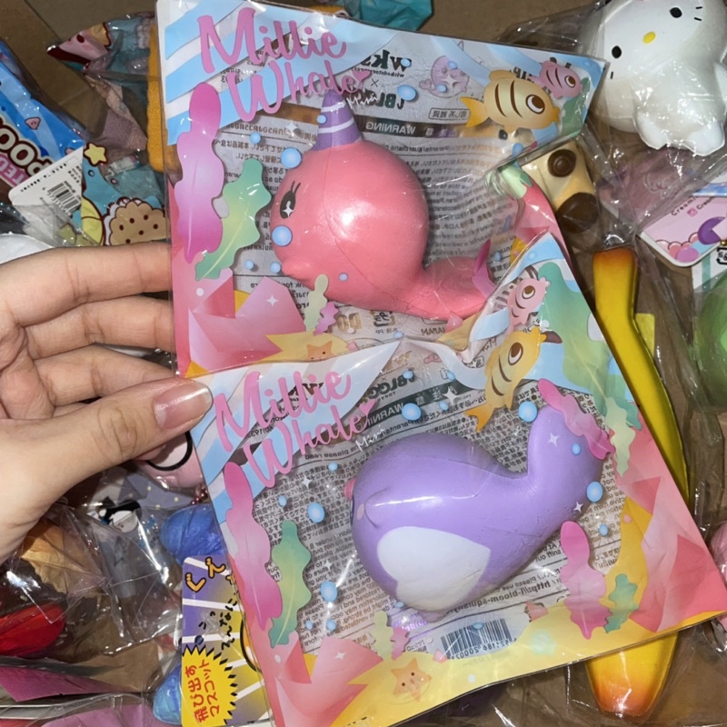 Ibloom mini millie roxie pink purple whale squishy RARE SQUISHY