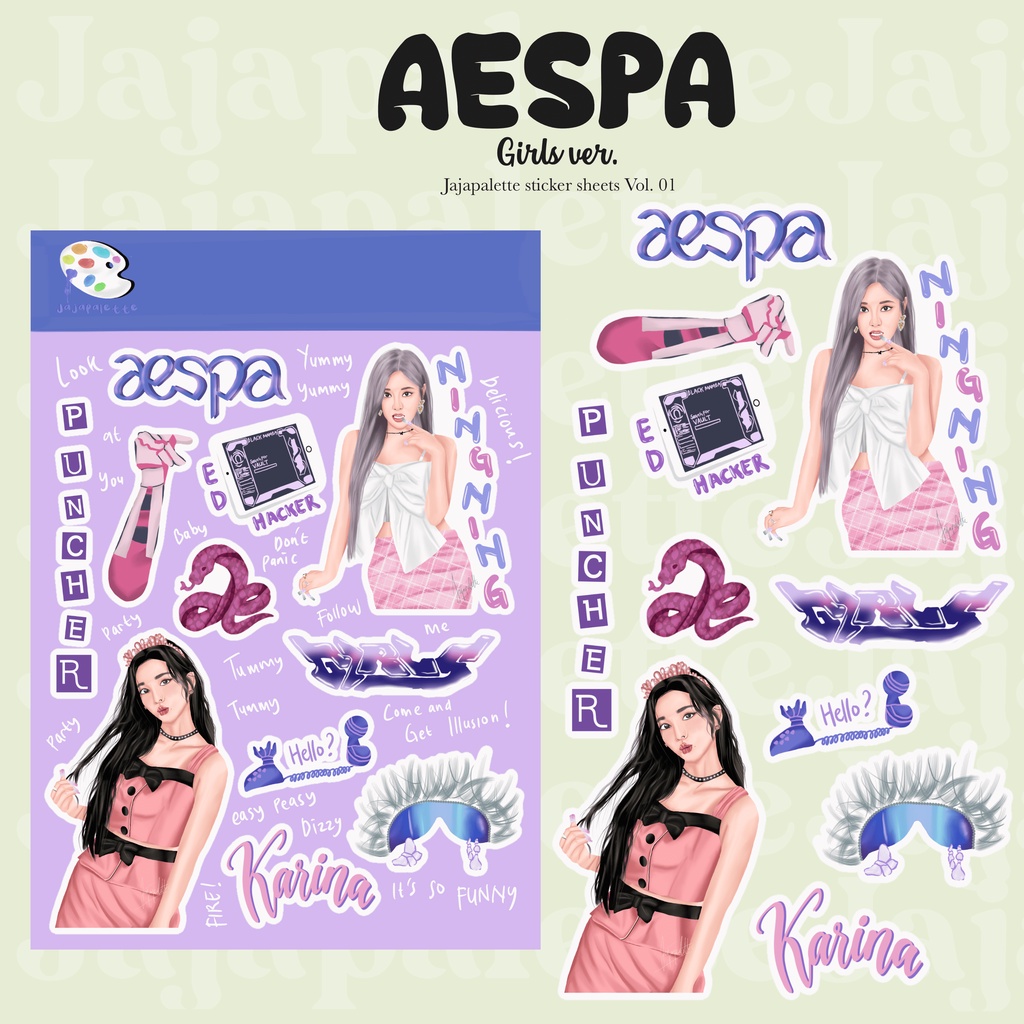 

STIKER Aesthetic KPOP AESPA Deco STICKERS for Bujo Vintage