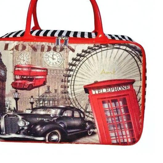 Tas koper weekend Paris London kanvas besar premium ○