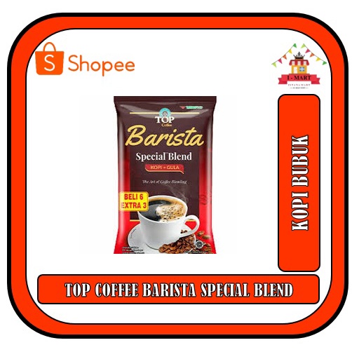 

TOP COFFEE BARISTA SPECIAL BLEND ISI 9 KOPI BUBUK 6 + 3 @ 25 GRAM COFE