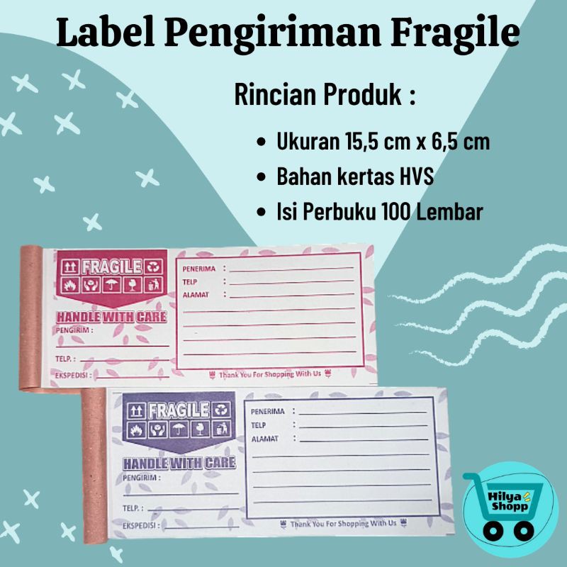 

Label Pengiriman Olshop - Buku Alamat Pengiriman FRAGILE