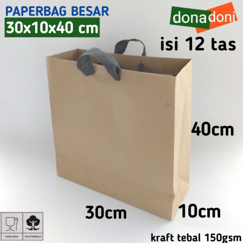 

isi 12 paperbag besar 30x10x40 kantong kertas tas kertas paper bag murah shopping bag