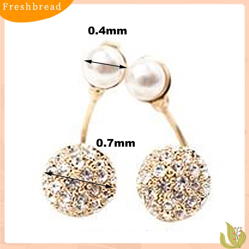 [TERLARIS]1Pair Ear Studs Faux Pearl Decor Jewelry Alloy Women Front Back Stud Earrings for Birthday Party