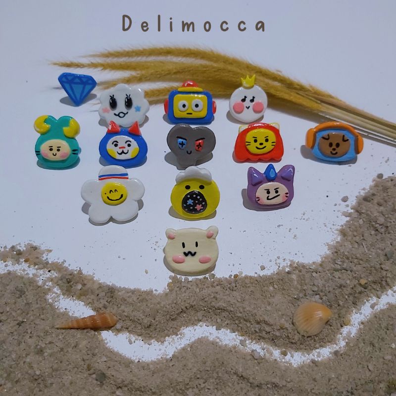 TRUZ TREASURE Handmade 3D Clay Pins Glossy | Delimocca Cute Pin
