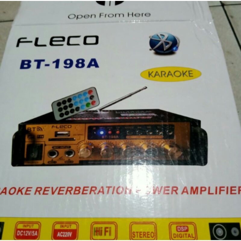 COD power Amplifier/Amplie Fleck F-198A Amplie Bluetooth Murah