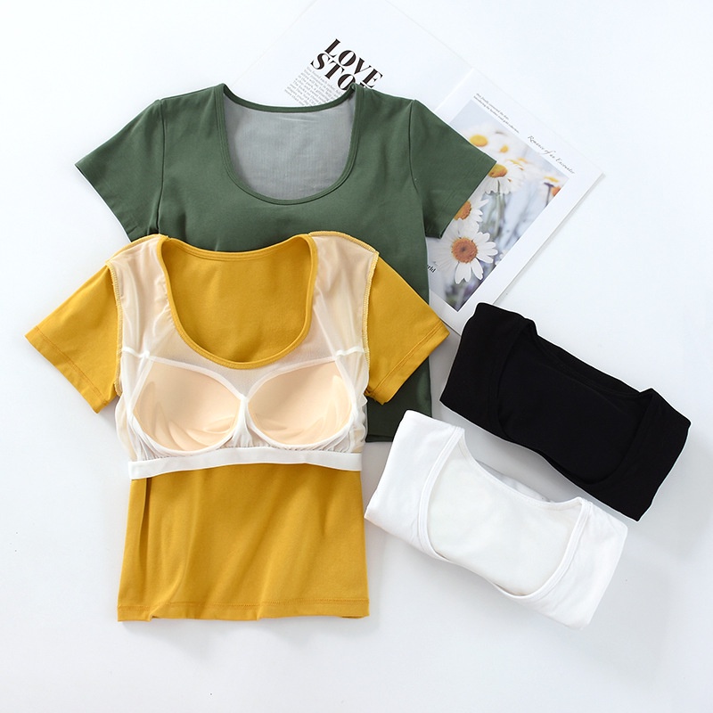 BD022 Kaos Korean With Bra High Quality Baju Bra/Kaos Bra Baba T-shirt With BRA
