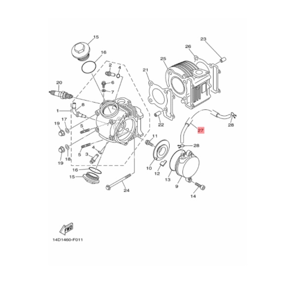SELANG HAWA UDARA TUTUP KETENG SENTRIK KE BOX FILTER UDARA MIO SOUL FINO KARBU ORIGINAL 14D-E4987-00