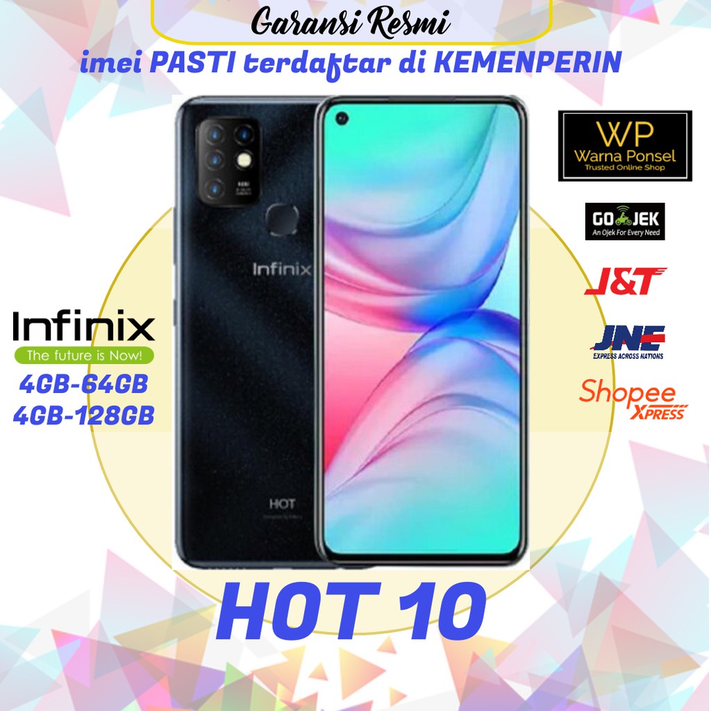 infinix Hot 10 4GB+64GB 4GB+128GB Garansi Resmi | Shopee Indonesia