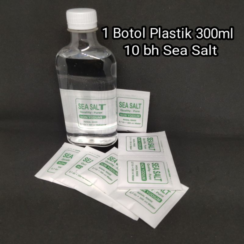 Jual Paket Botol Garam Cuci Hidung Sea Salt Garam Laut Non Yodium Nasal Wash Neti Pot Sinus