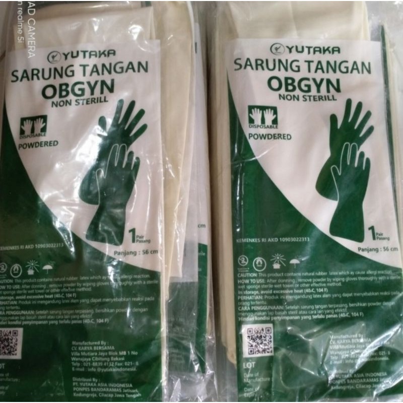 Sarung Tangan/ Handscoon Panjang Obgyn Non Steril 56 cm Yutaka