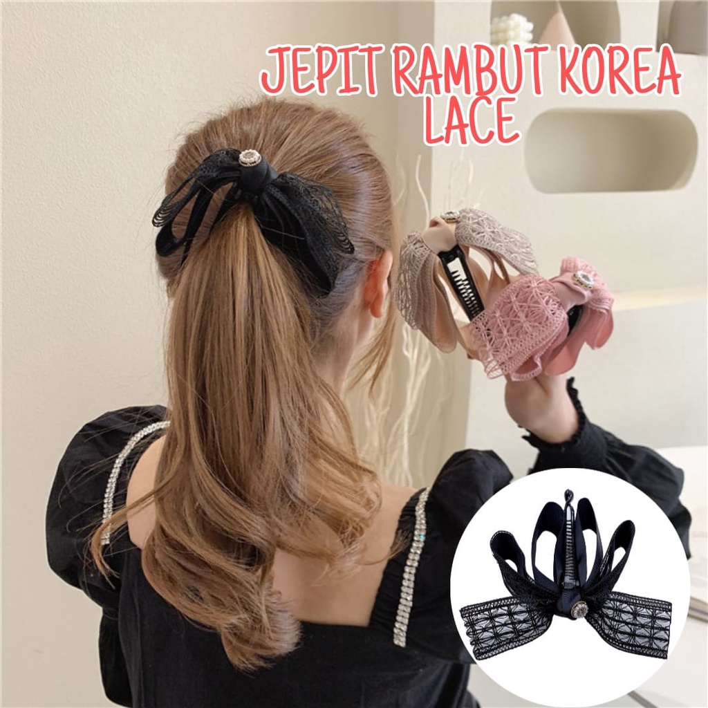 JEPIT RAMBUT KOREA LACE AKSESORIS WANITA KOREA IMPOR PONYTAIL KUNCIRAN CEPOL PITA RAMBUT JEPITAN