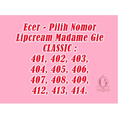 Madame Gie Classic Series Lip Liquide Matte Lip Cream Matte